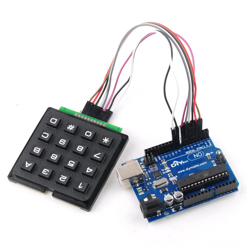 DIYmalls 4x4 Matrix Membrane Keypad 16 Key Keyboard Module Array Switch for Arduino ESP32 - Image 3